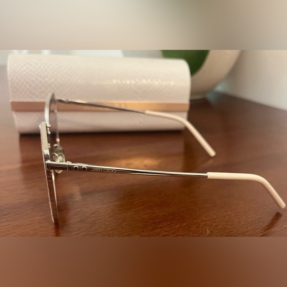 Jimmy Choo Nile/S 0S0J2M 63mm Cat Eye Sunglasses Glitter / Silver / Pink - Italy - Picture 2 of 4